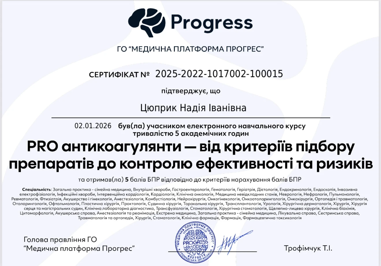 Цюприк Надія Іванівна