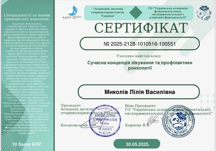 Миколів Лілія Василівна